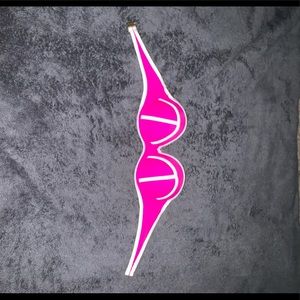 Pink and white bikini top